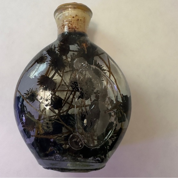 Decorative Glass Bottle with Dried Flowers - Picture 2 of 3